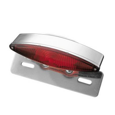 Highway Hawk Koncové světlo na motorku TECH GLIDE s držákem SPZ, E-mark, chrom (1ks)